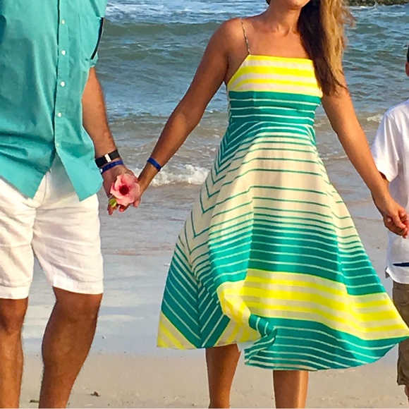 🌟HOST PICK🌟Tracy Reese ‘Arcata’ Striped Flare Midi Dress / Size 2Petite - Picture 3 of 13